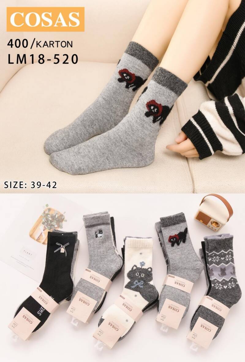 Skarpety damskie Roz 39-42, Mix kolor Paczka 40 szt